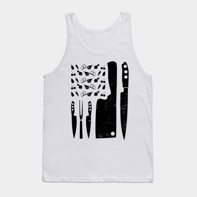 Chef Knife T Shirt | Patriotic US American Flag Gift Tank Top by Gawkclothing